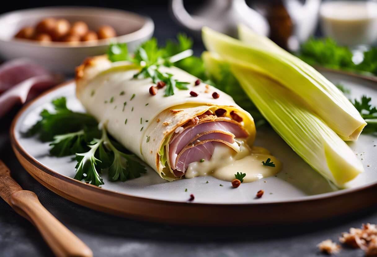 Comment préparer une savoureuse galette roulée aux endives et jambon ?