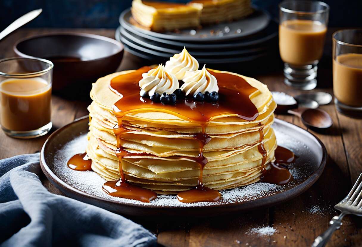 Gâteau de crêpes bretonnes au caramel beurre salé et mascarpone : recette gourmande