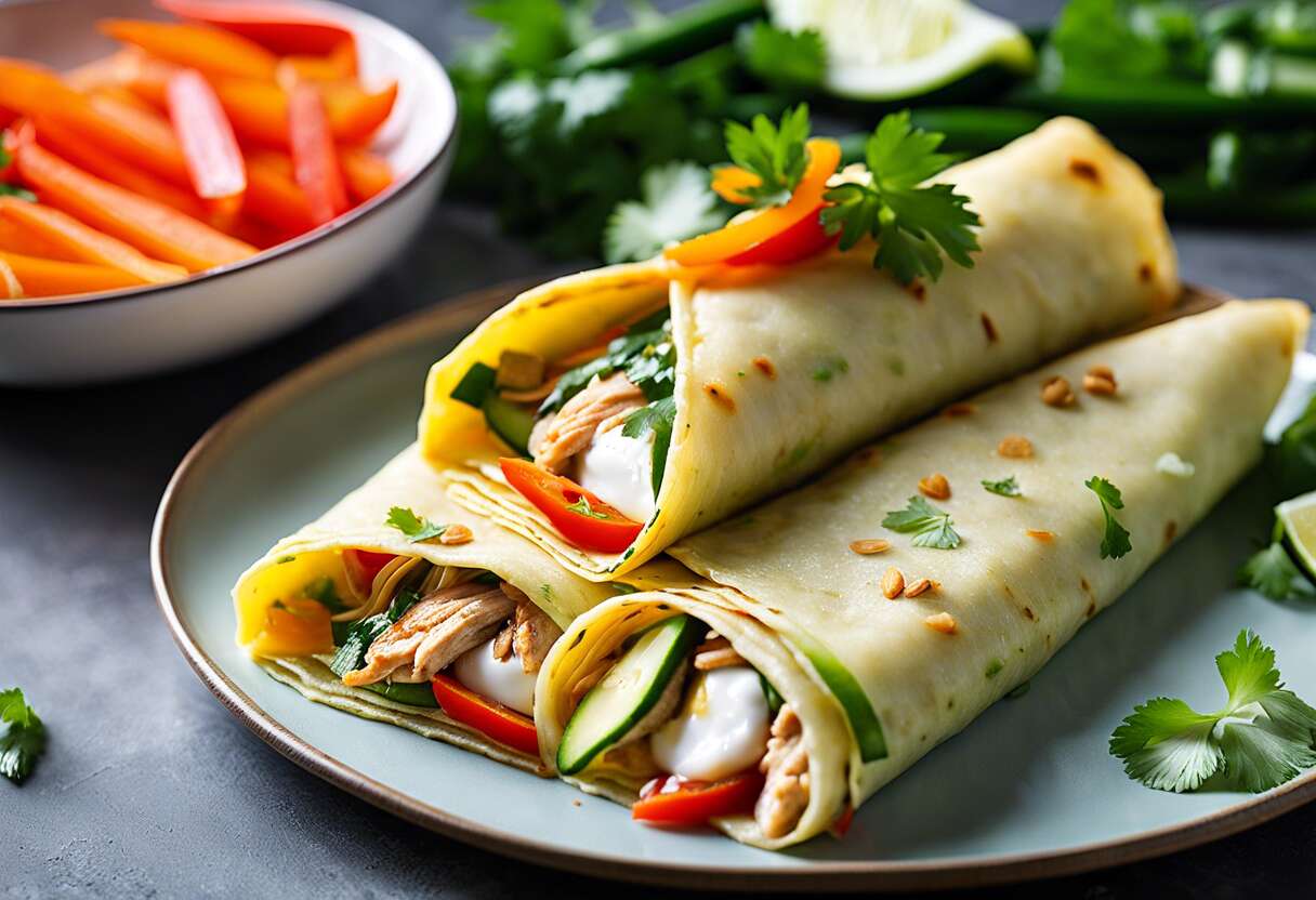 Recette de crêpes au poulet thaï sans lactose : saveurs exotiques et légèreté