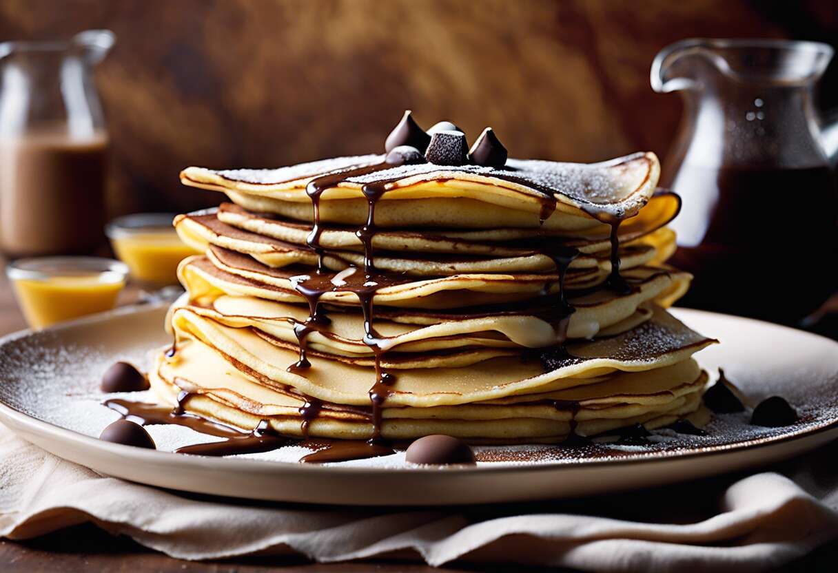 Recette facile de crêpes marbrées vanille et chocolat