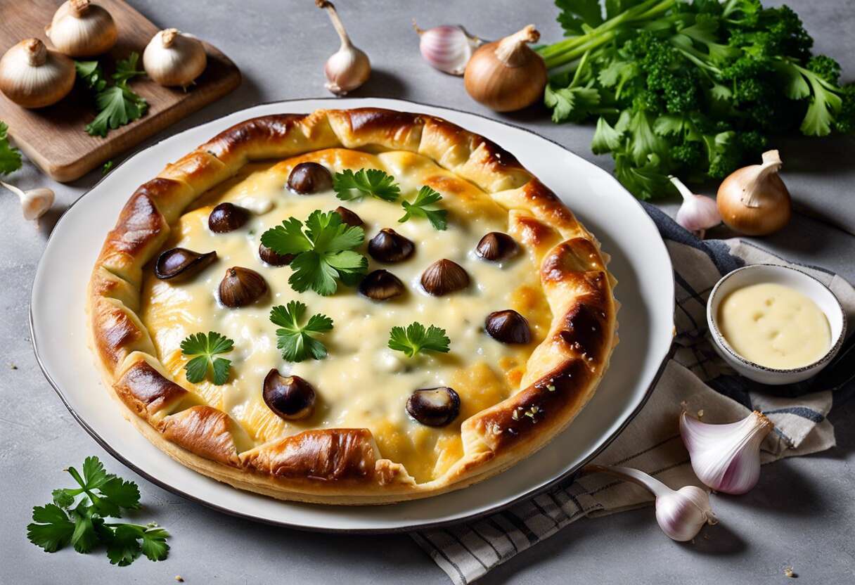 Recette galette aux champignons de Paris et au fromage