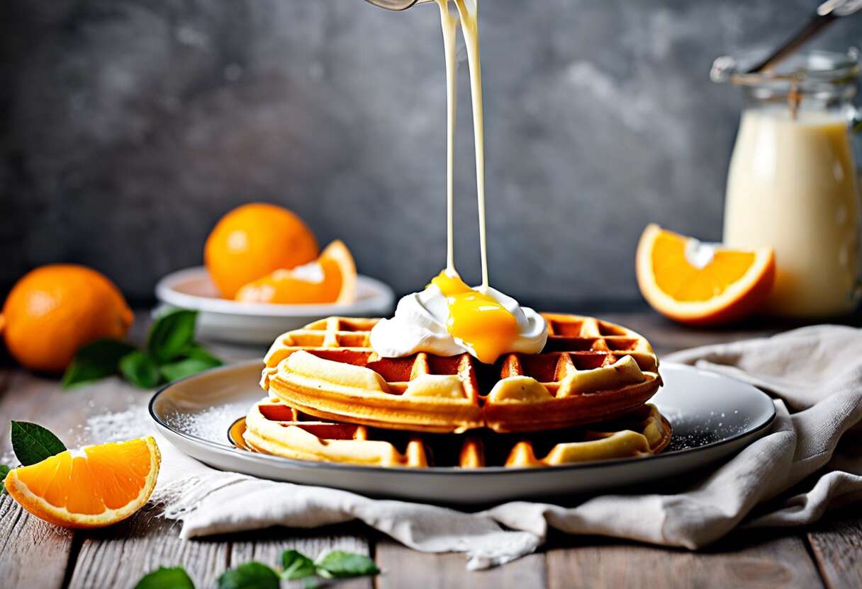 Gaufres à la crème légère à l'orange : recette facile