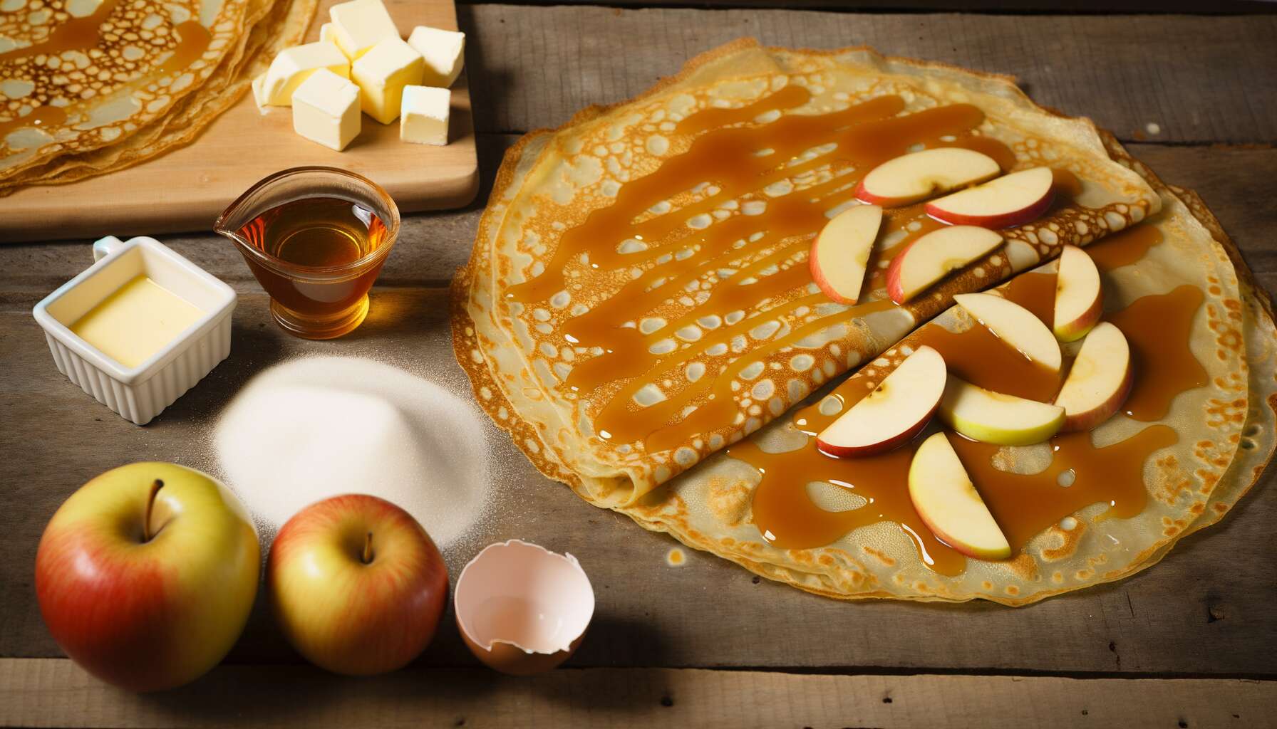 Recette de galette au caramel et pommes