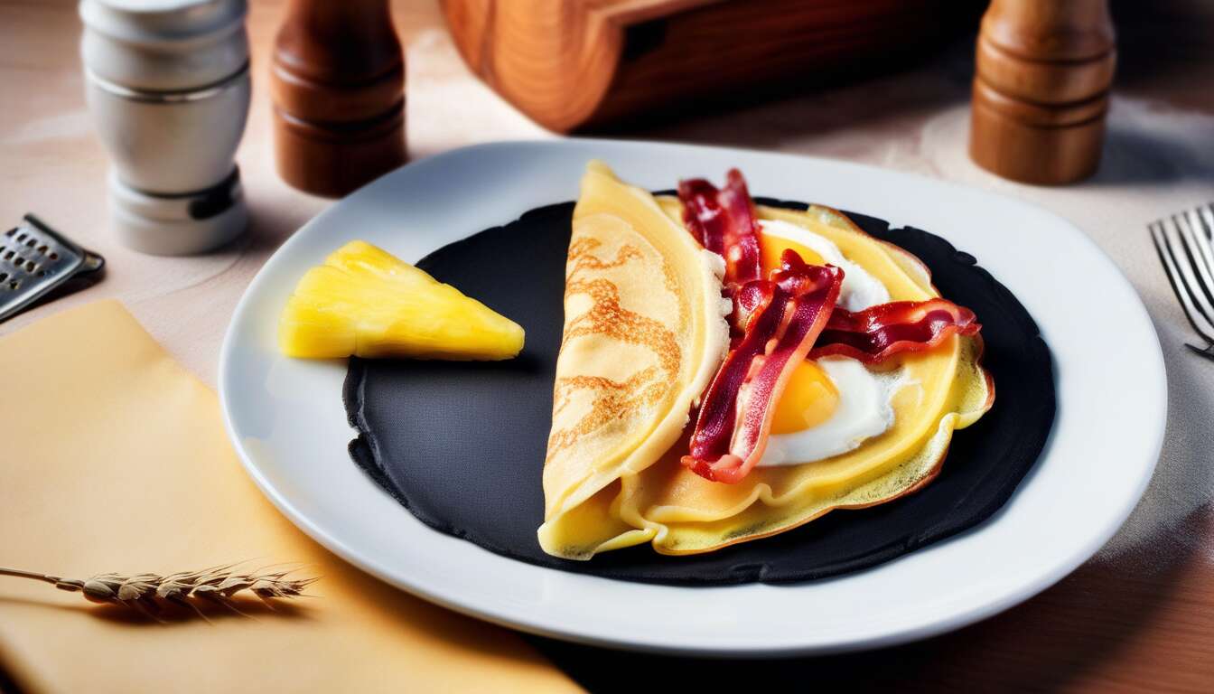 Recette galette aux lardons fumés et ananas