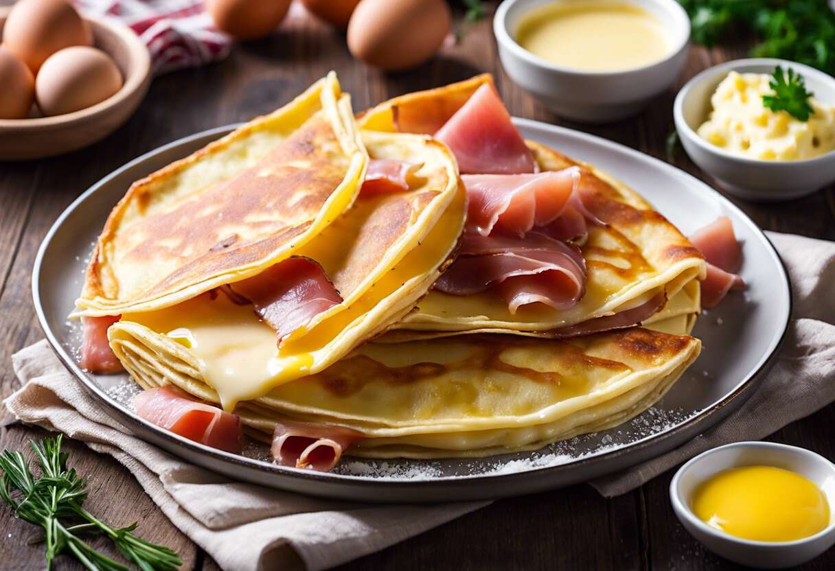 Bouchées de crêpes au jambon : recette facile et délicieuse