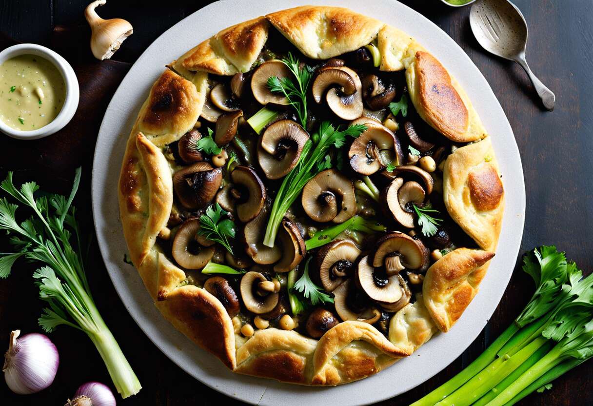 Galettes végétariennes aux champignons et poireaux fondants