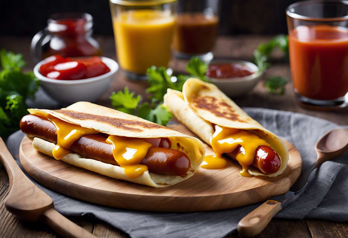 Mini hot-dogs en crêpes : recette facile d'amuse-bouche