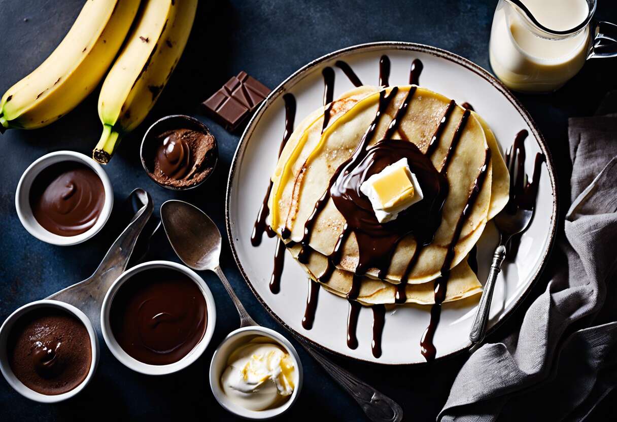 Crêpe en aumônière à la banane : recette sauce chocolat