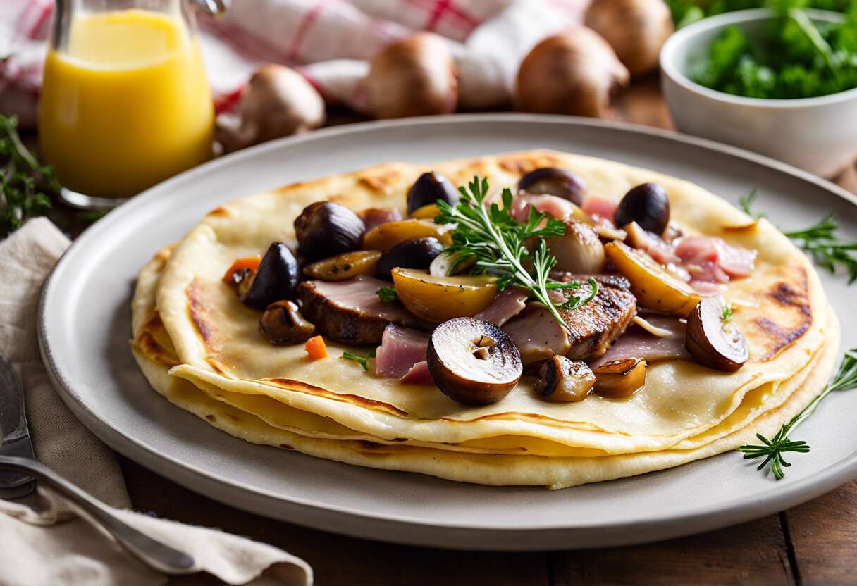 Recette de la ficelle picarde : galette à la viande ou volaille