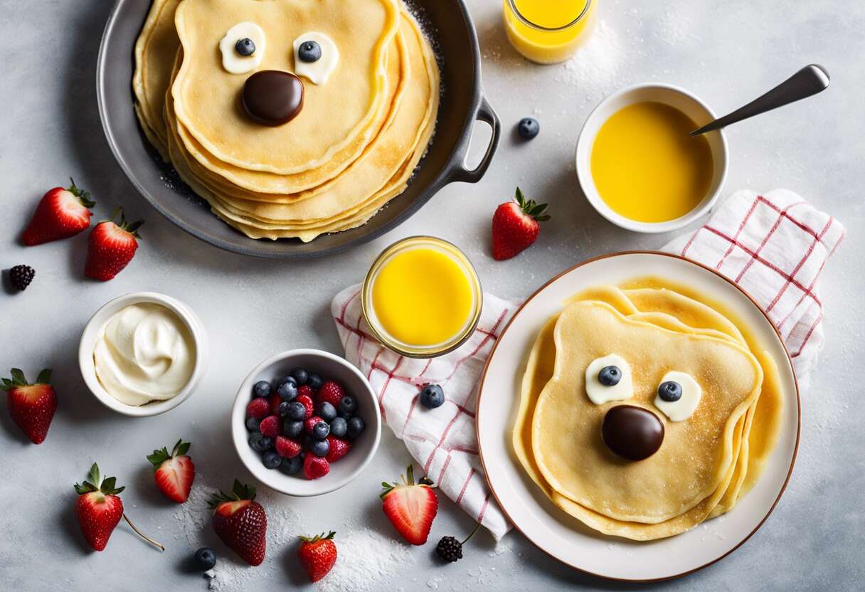 Recette et vidéo : crêpe ourson sucrée