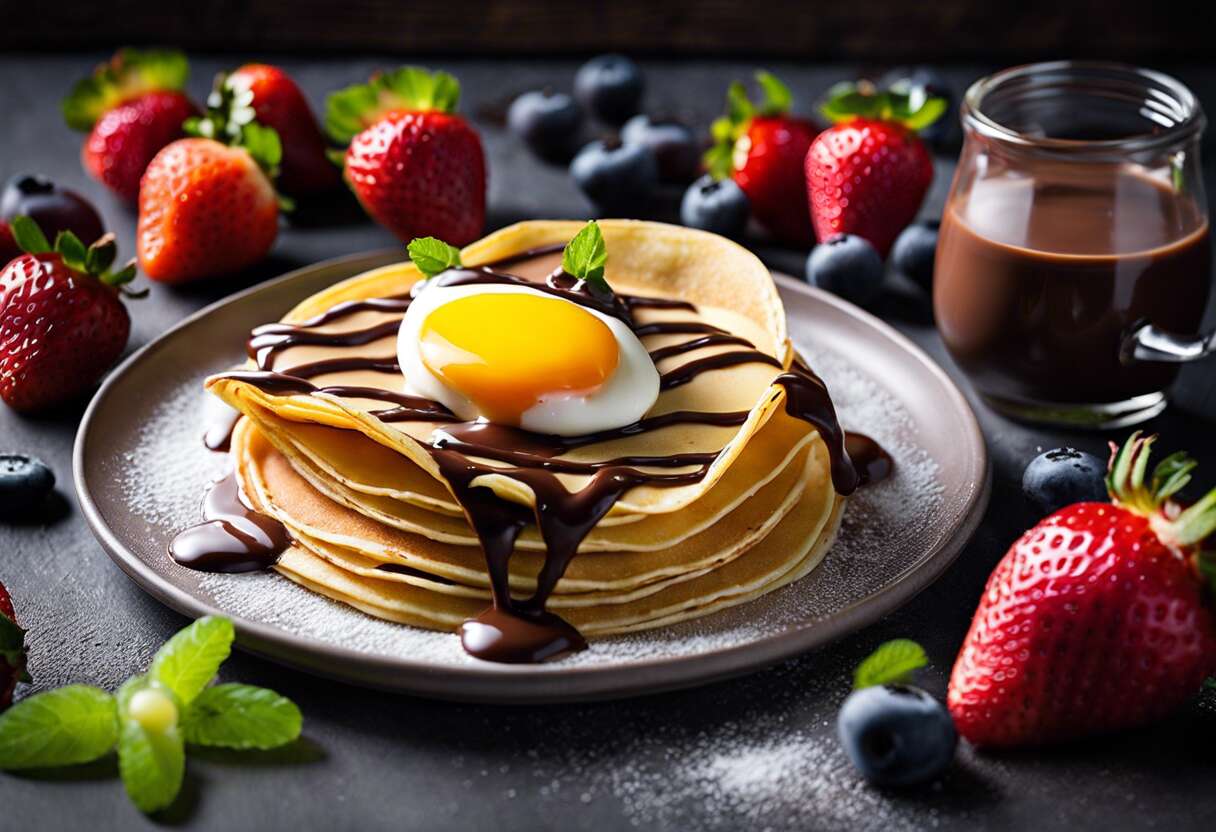 Nids de crêpes aux fruits et chocolat
