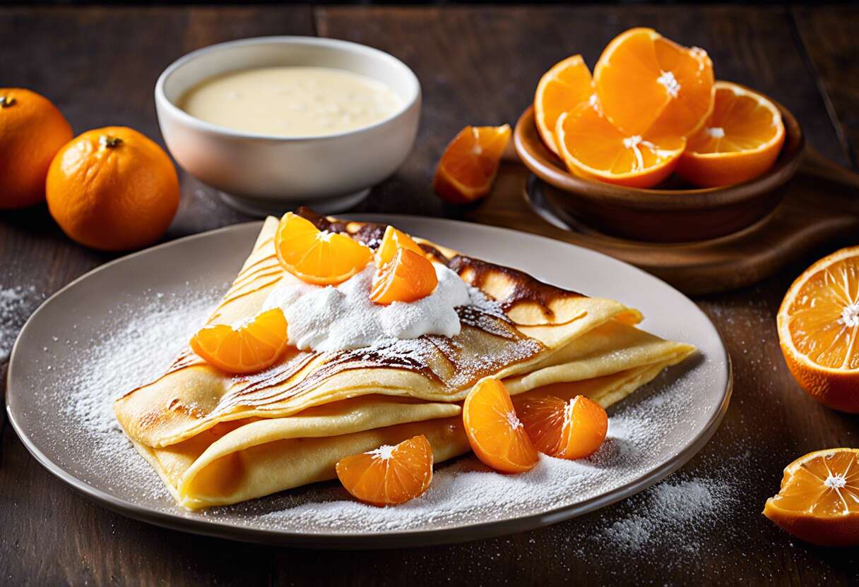 Crêpes flambées aux mandarines : recette gourmande