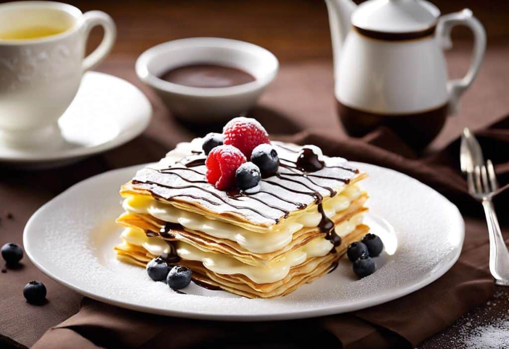Dame Blanche en Mille-Feuille de Crêpes