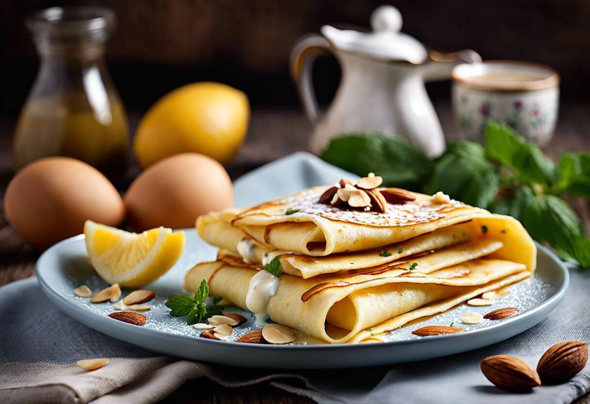 Crêpes au Roquefort et aux amandes