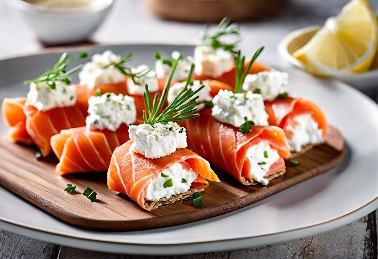 Maki de crêpes : saumon et chèvre frais