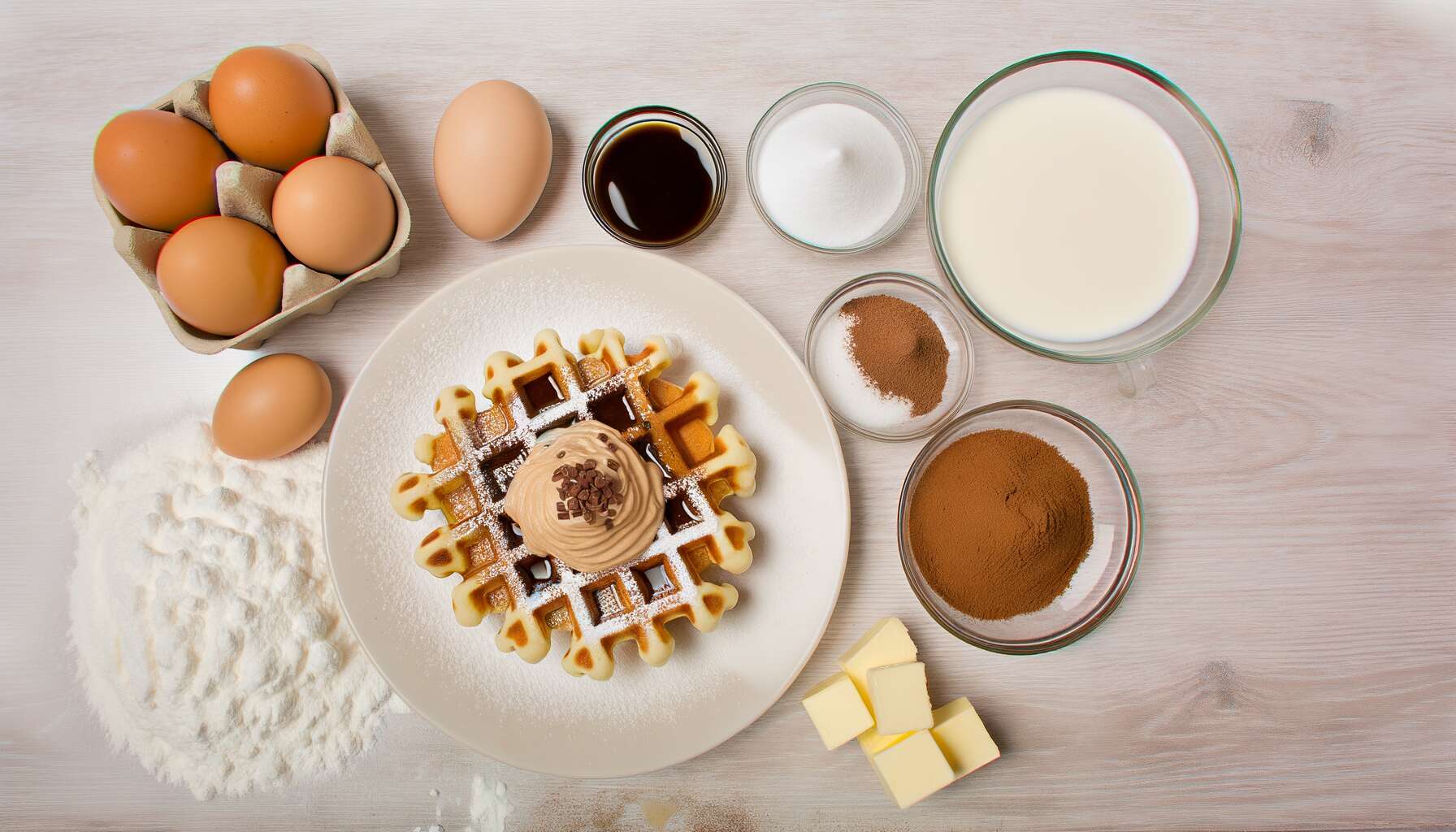 Gaufres à la crème mousseuse au café : recette gourmande