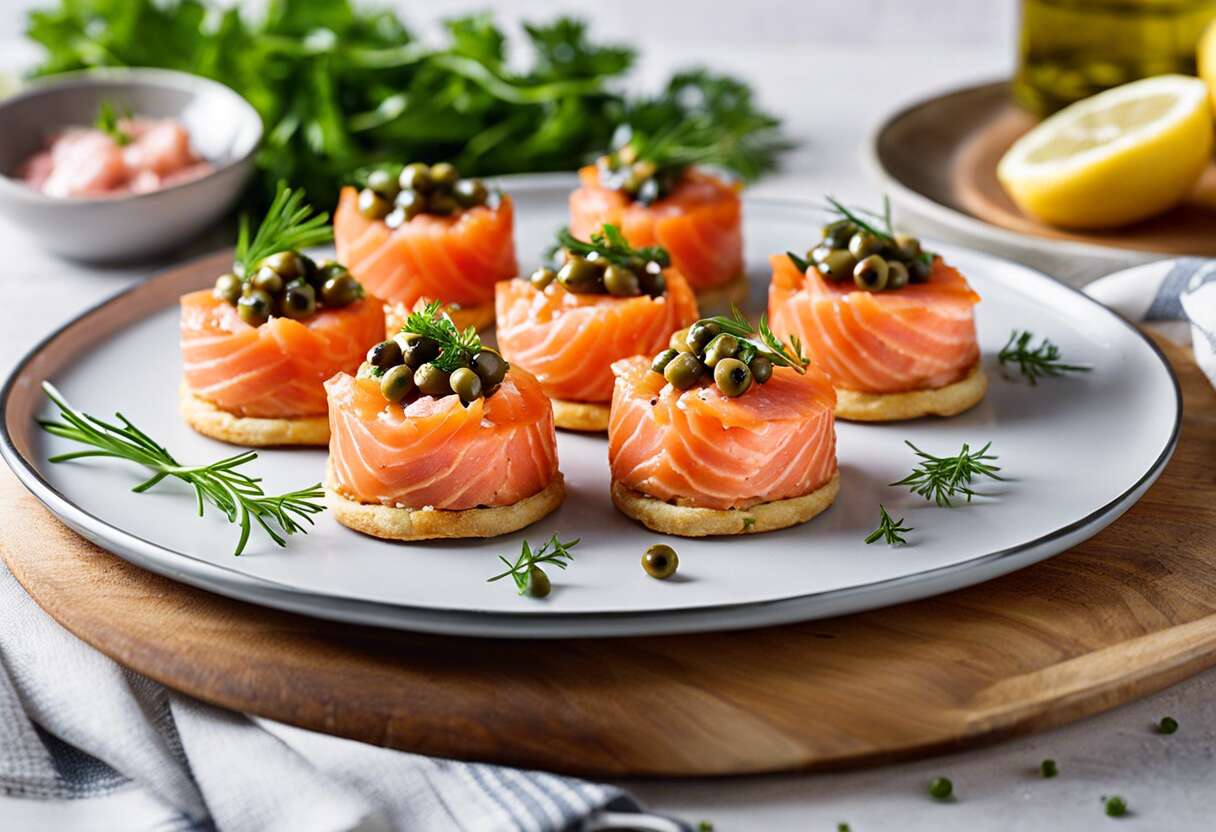 Recette de galettes au tartare de saumon