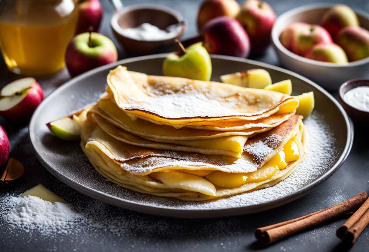 Recette de crêpes aux pommes dorées