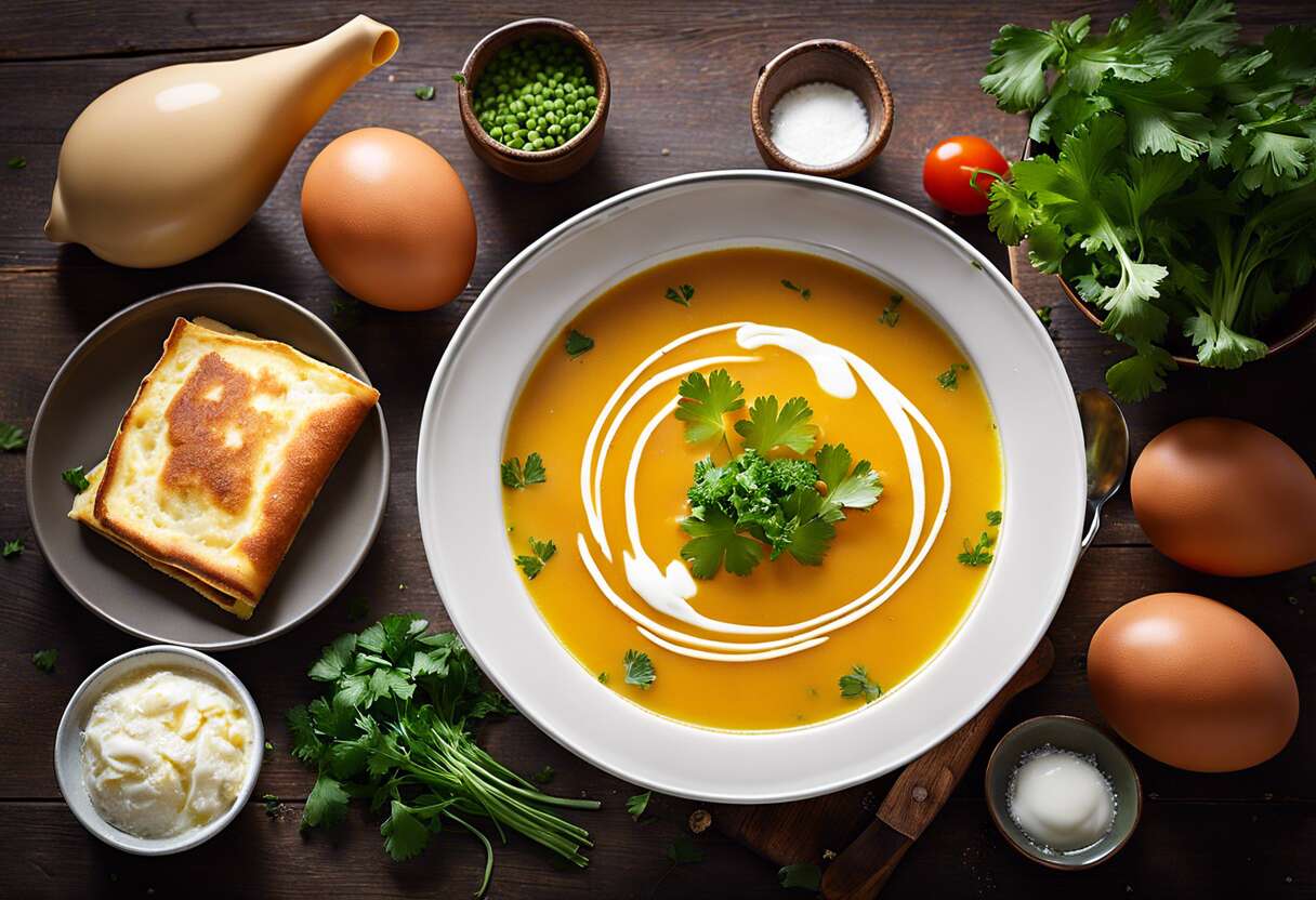 Recette de la soupe de crêpes Flädlesuppe allemande