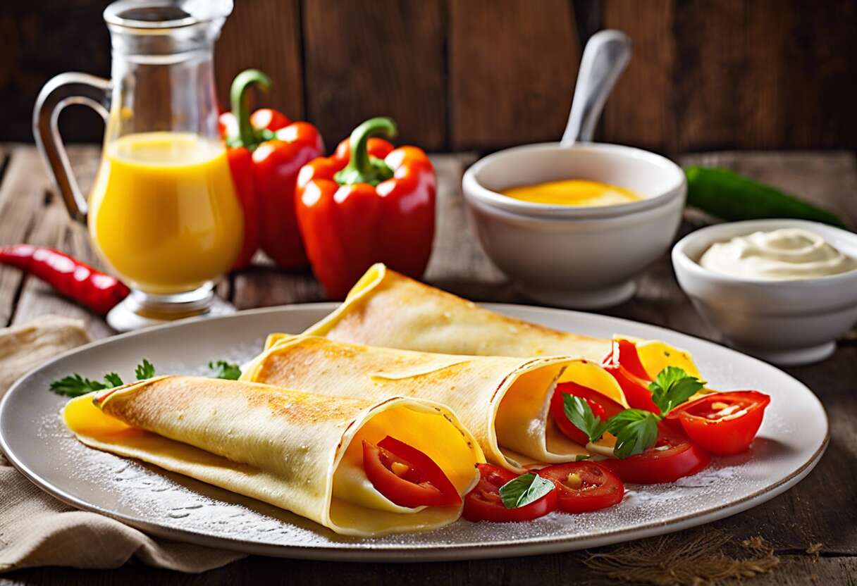 Crêpe levée aux poivrons : recette gourmande