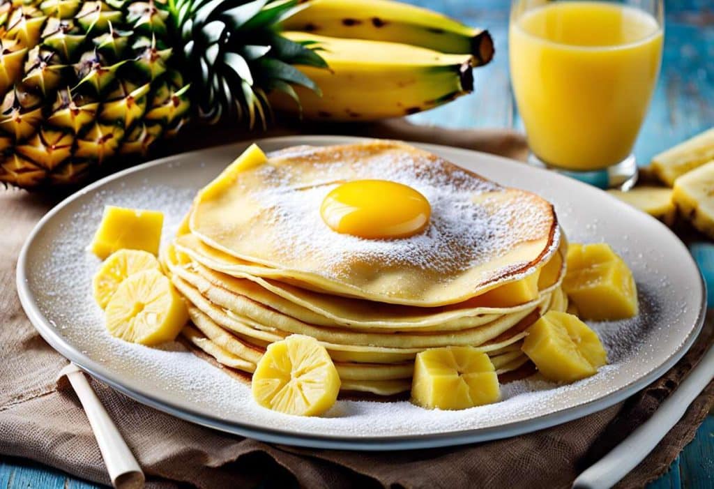 Délicieuse crêpe à l’ananas et banane