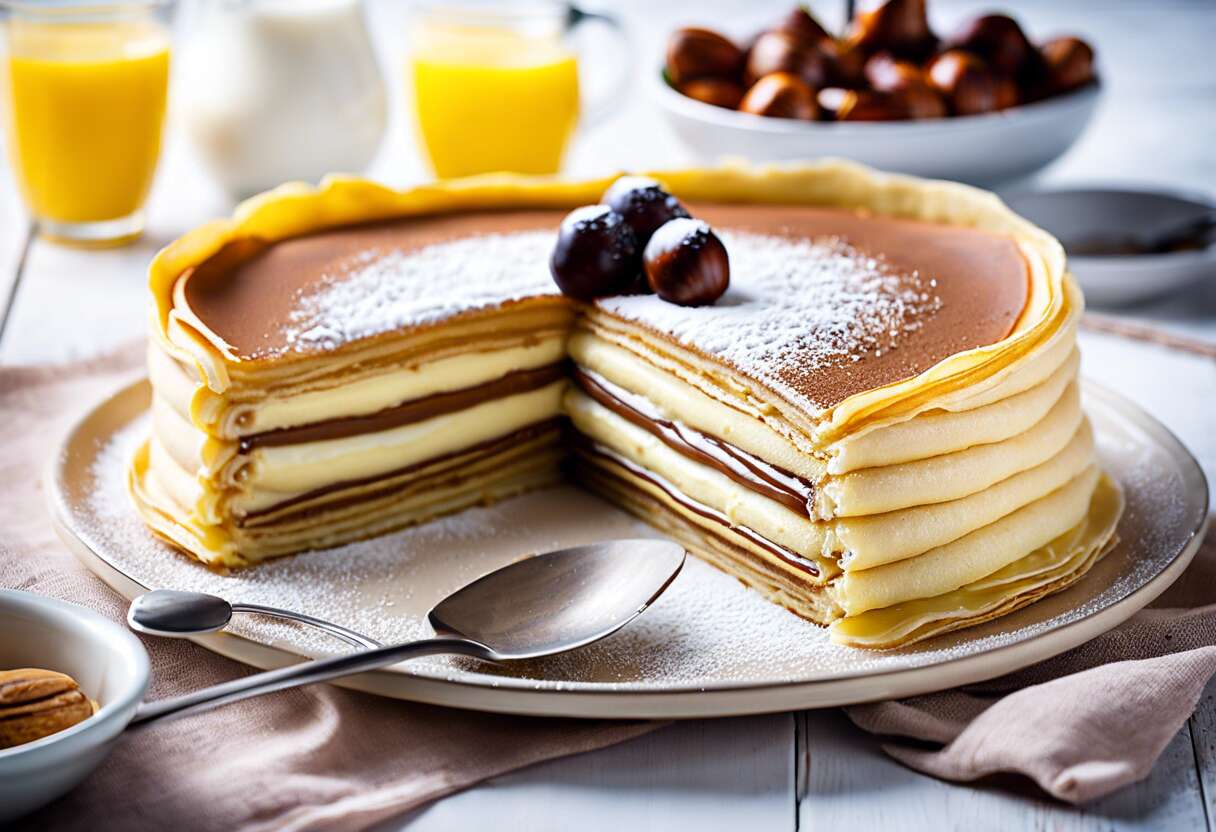 Gâteau de crêpes à la crème de marrons : recette facile