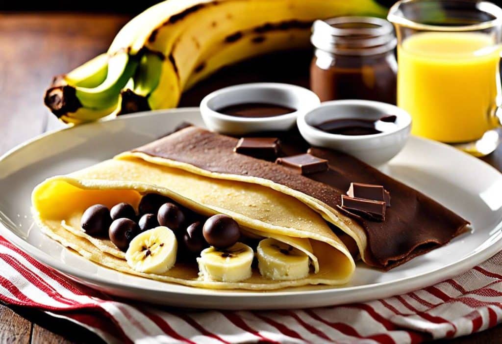 Crêpes au chocolat et à la banane : recette gourmande