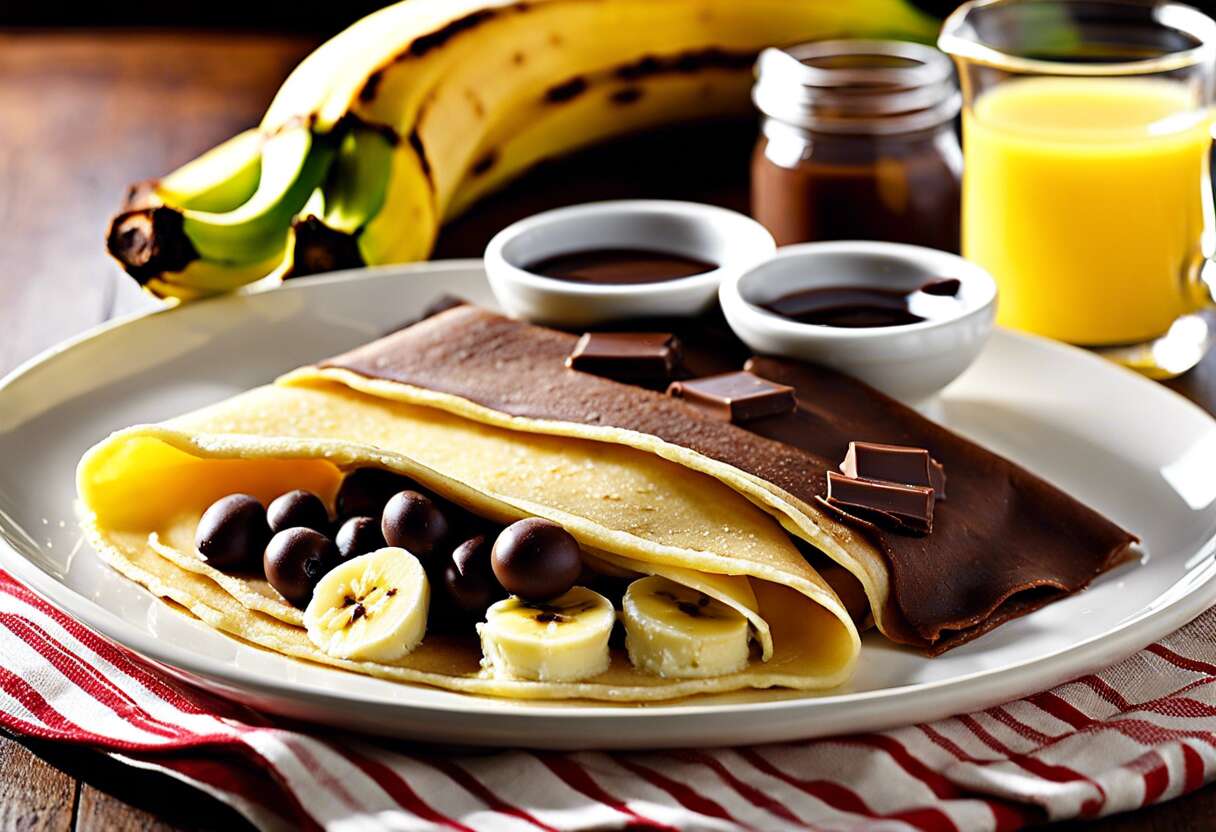 Crêpes au chocolat et à la banane : recette gourmande