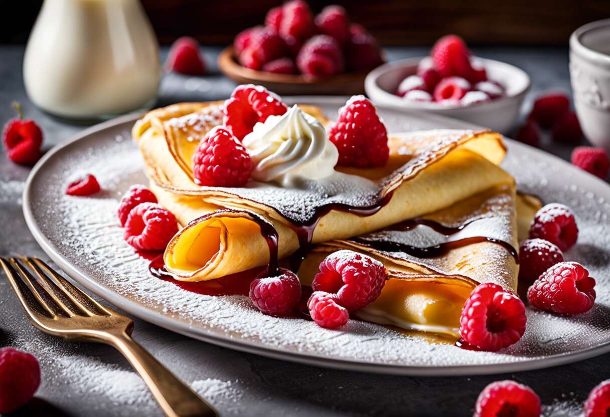 Crêpe Chantilly et Framboises : recette Gourmande