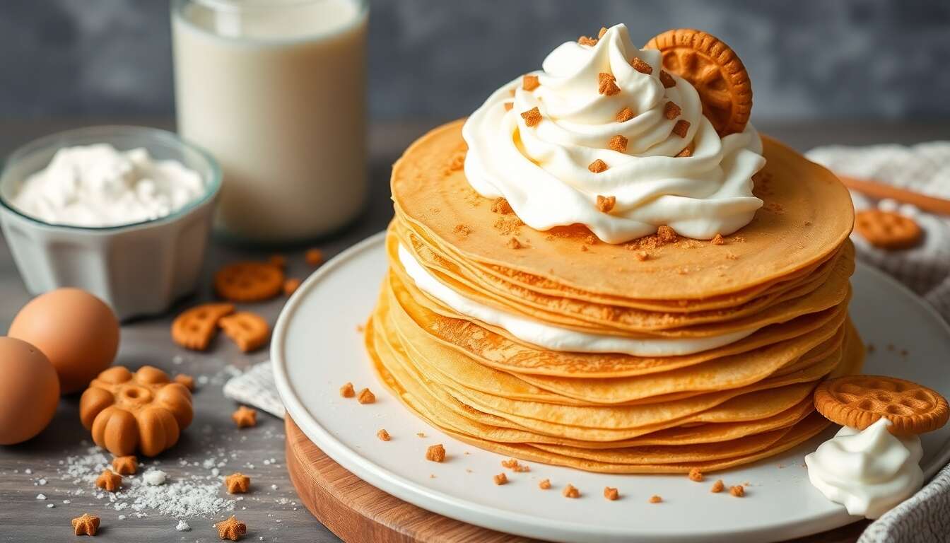 Gâteau de crêpes à la chantilly et spéculoos : recette gourmande