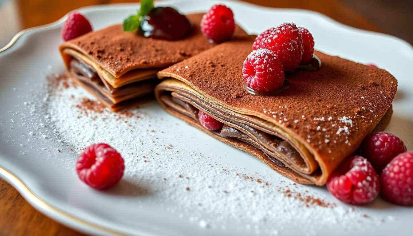 Gâteau de crêpes chocolat framboise : recette gourmande