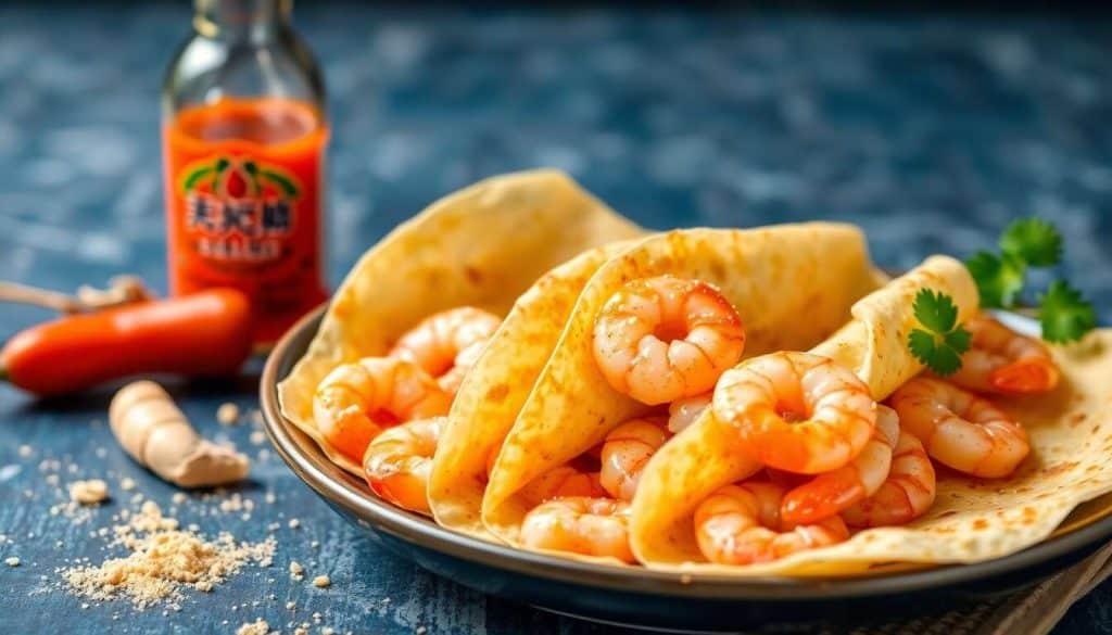 Crêpes aux crevettes épicées : recette savoureuse et facile