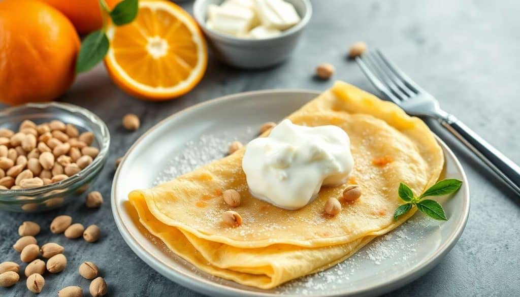 Crêpes aux cacahuètes et à l'orange : recette gourmande