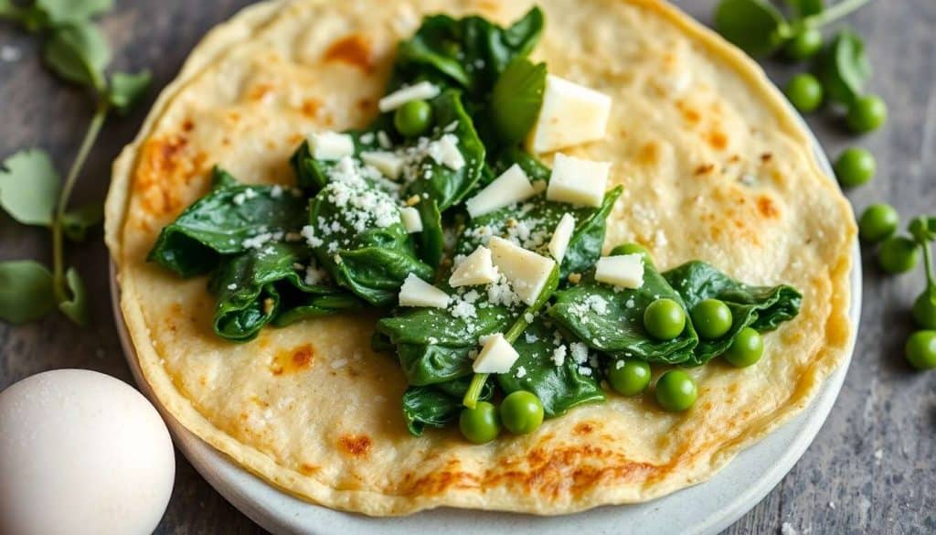 Crêpe aux légumes verts et œuf dur : recette savoureuse