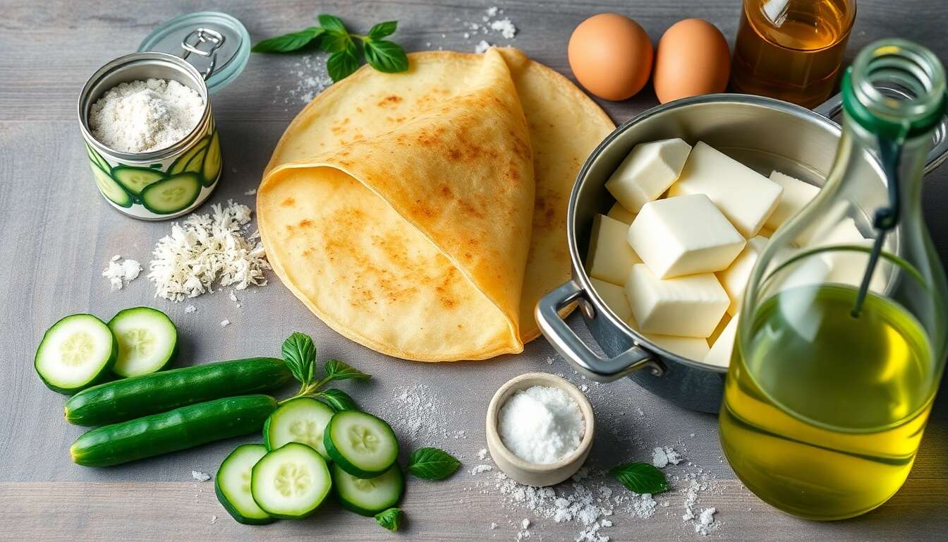 Crêpes fourrées au concombre et chèvre frais : recette savoureuse