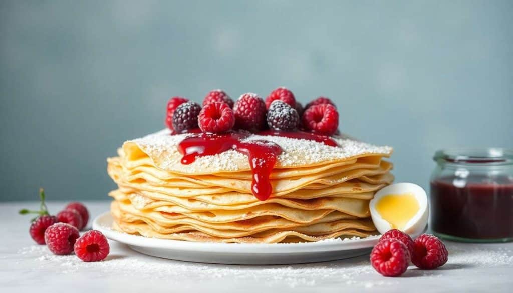 Gâteau de crêpes à la confiture de framboises : une douceur irrésistible