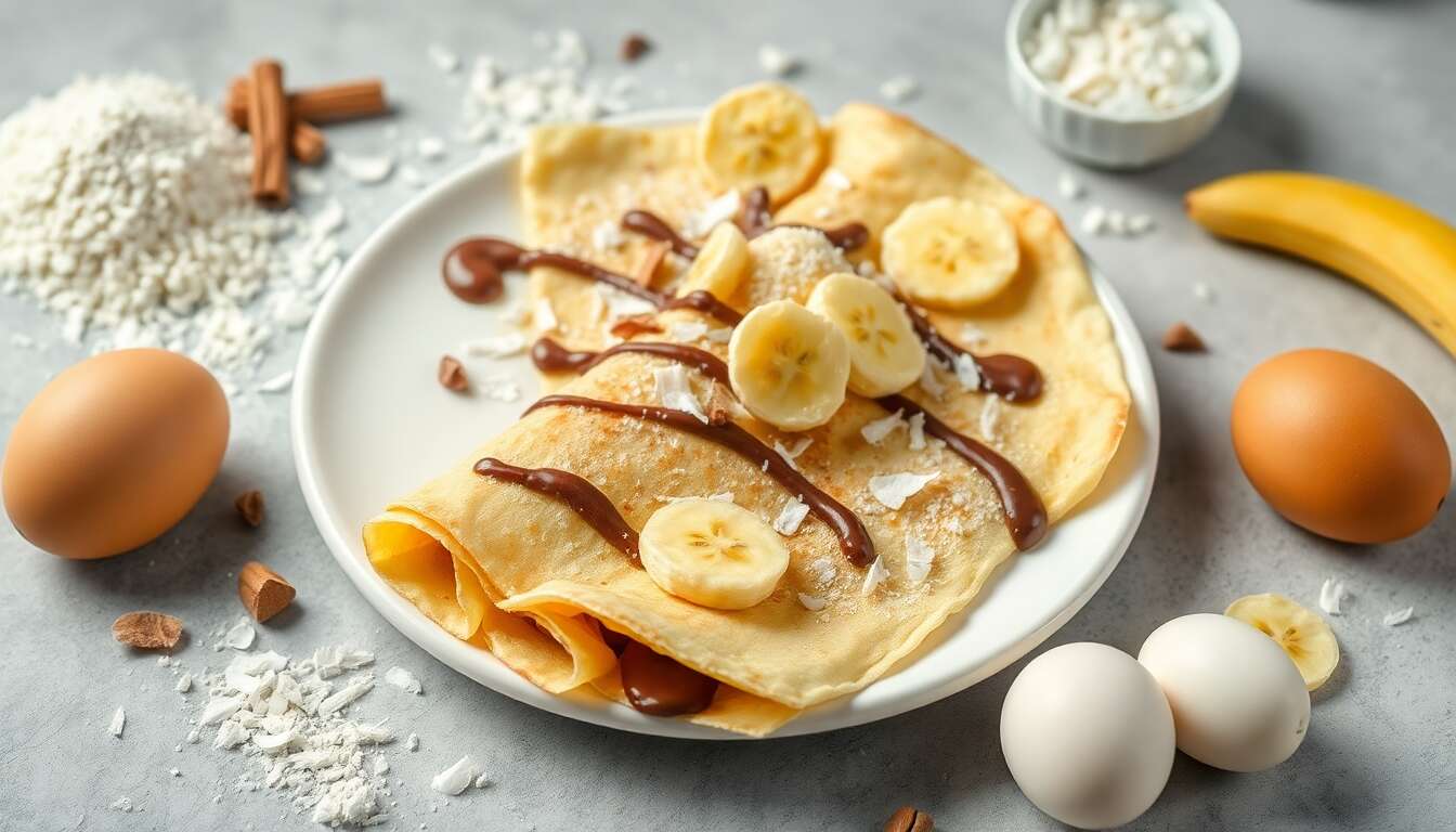 Crêpe sucrée choco coco banane : une gourmandise irrésistible