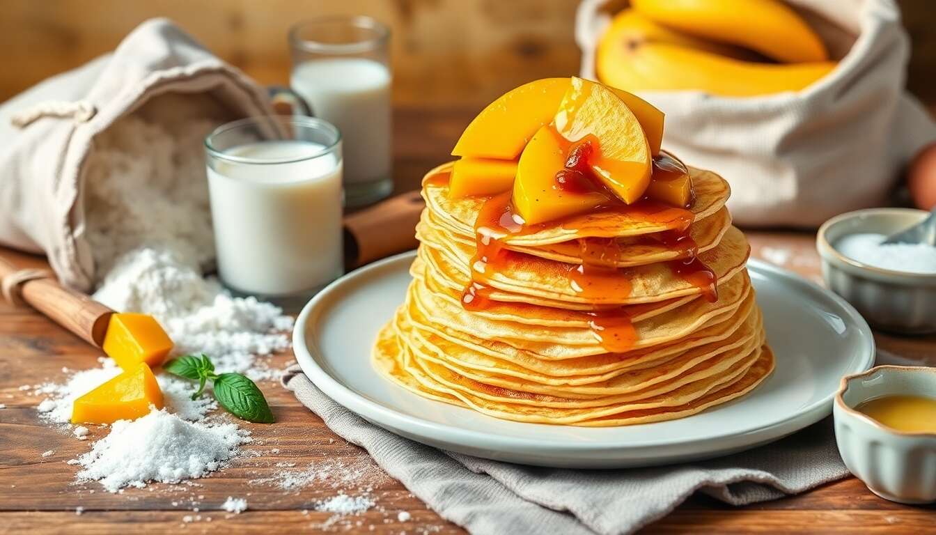 Crêpes à la mangue poêlée : une recette gourmande