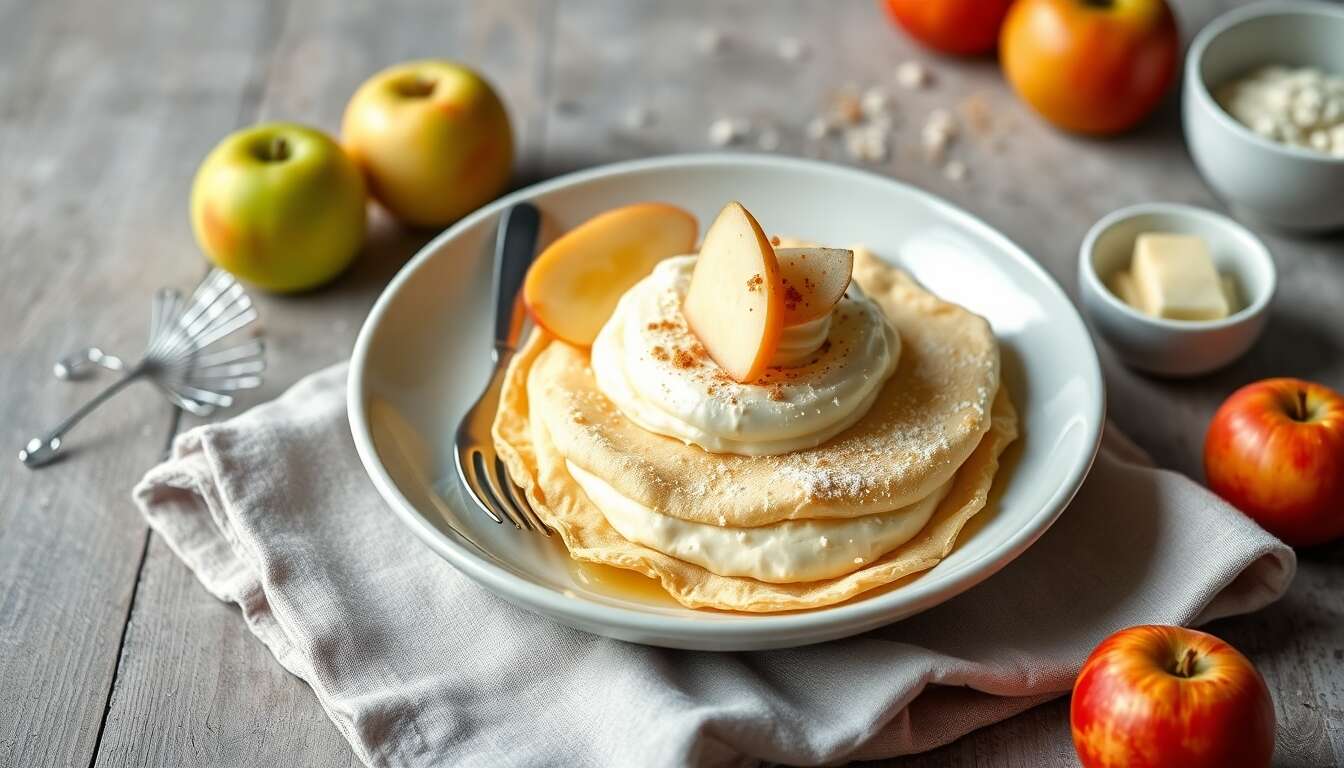 Crêpes soufflées aux pommes Reinettes : recette gourmande
