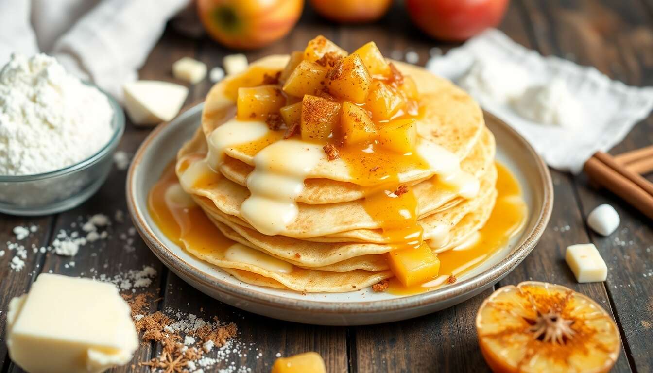 Crêpes aux pommes et pain d'épices : recette gourmande