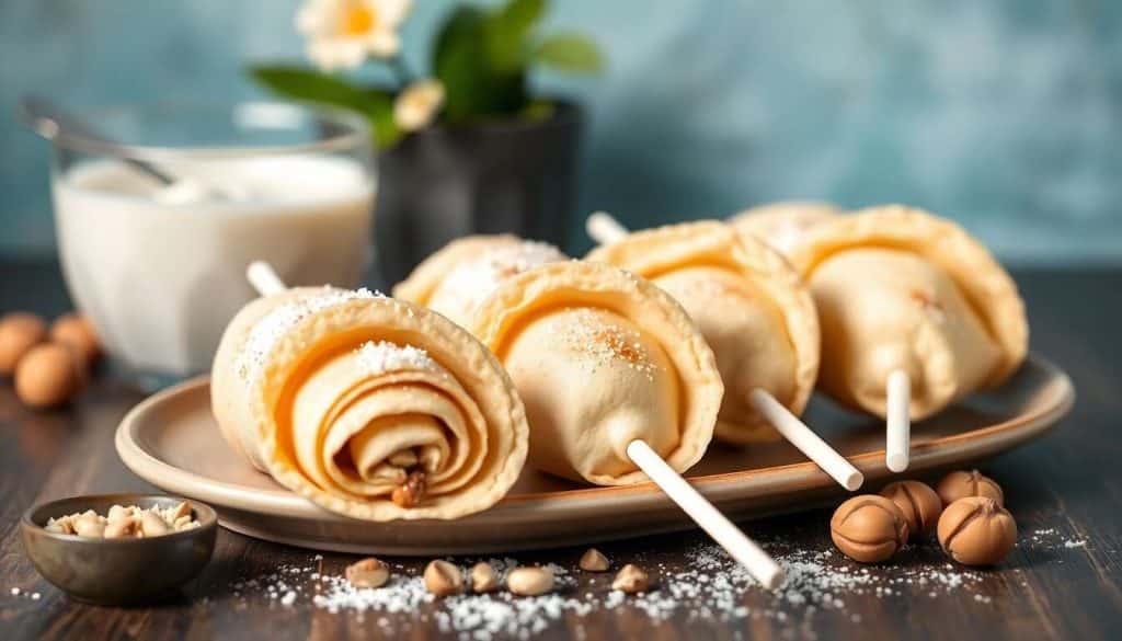 Crêpes pops à la pâte à tartiner Bonne Maman et éclats de noisettes