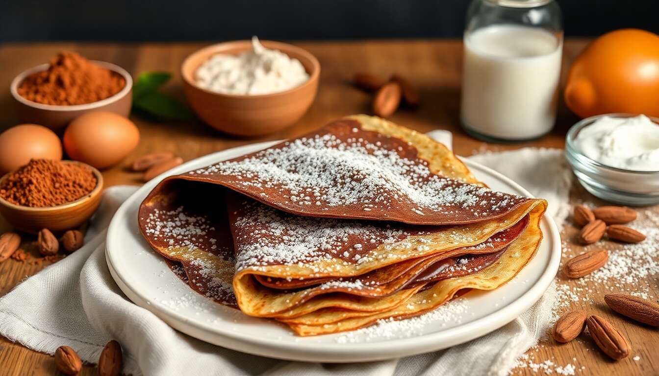 Crêpes au chocolat sans sucre : une gourmandise saine