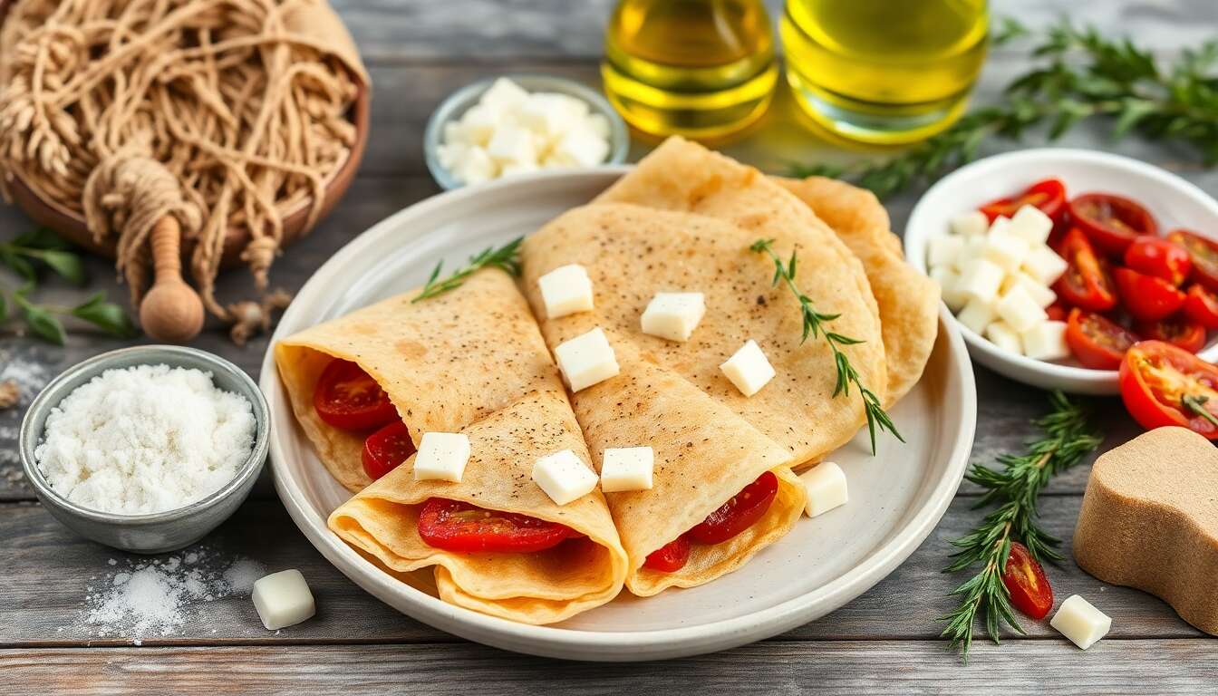 Crêpes à la mozzarella et tomate : recette savoureuse