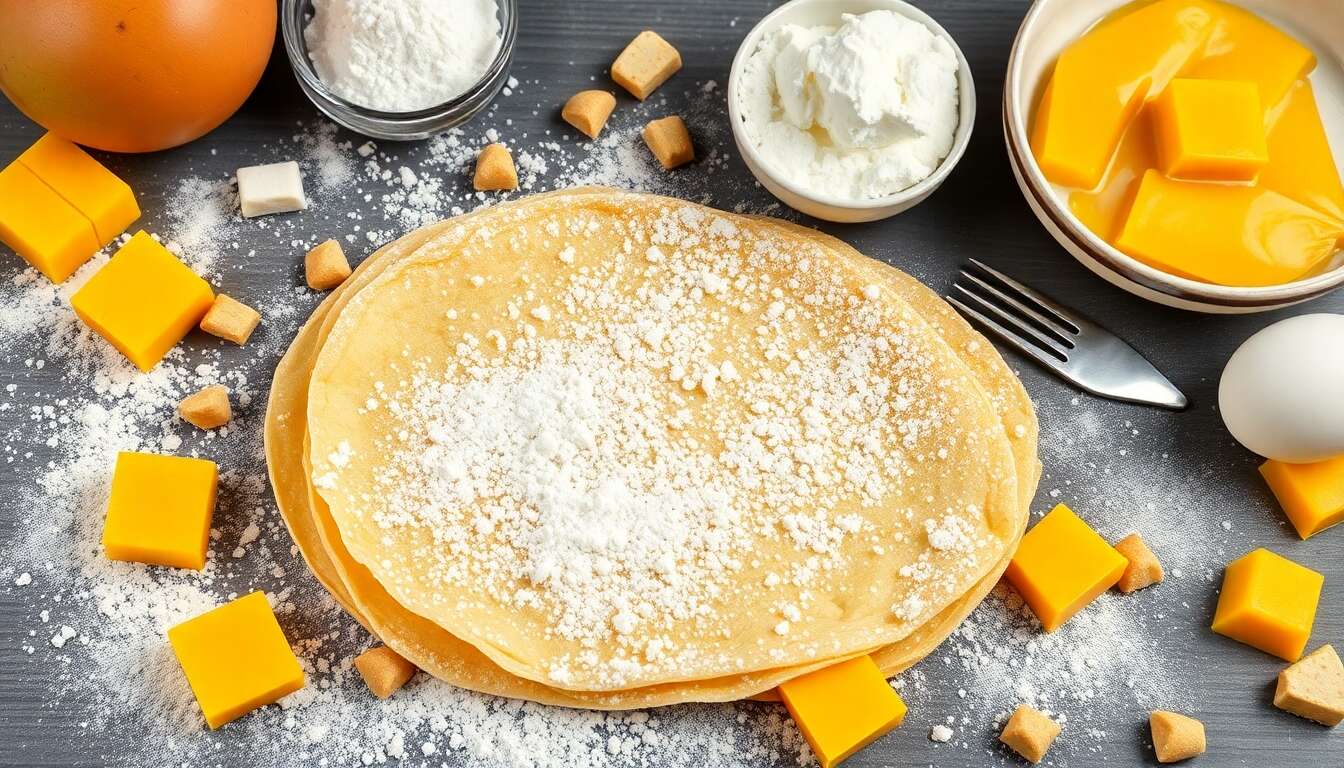 Crêpes de froment : délice au beurre de mangue et nougat