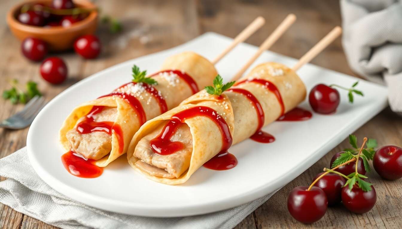 Sucettes de veau aux crêpes et confiture : recette gourmande