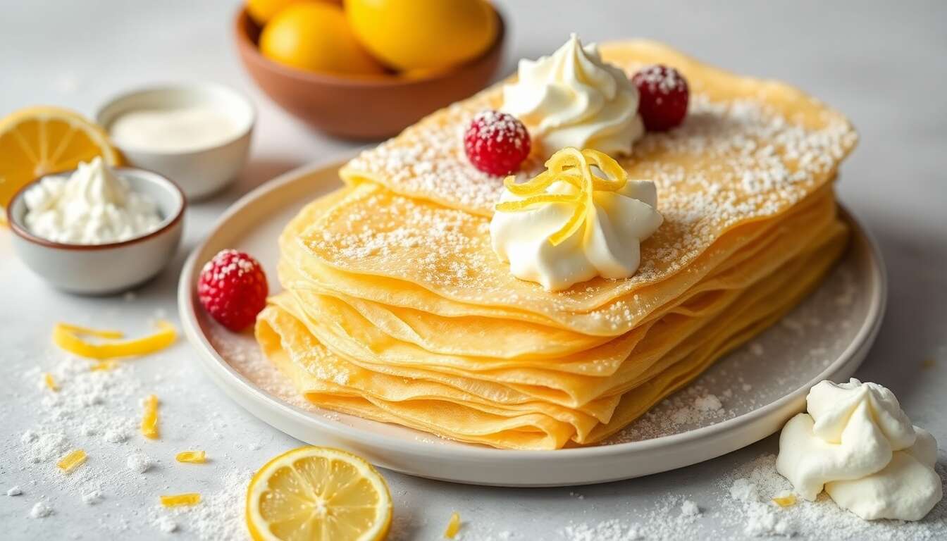 Gâteau de crêpes à la crème de citron : recette facile et savoureuse