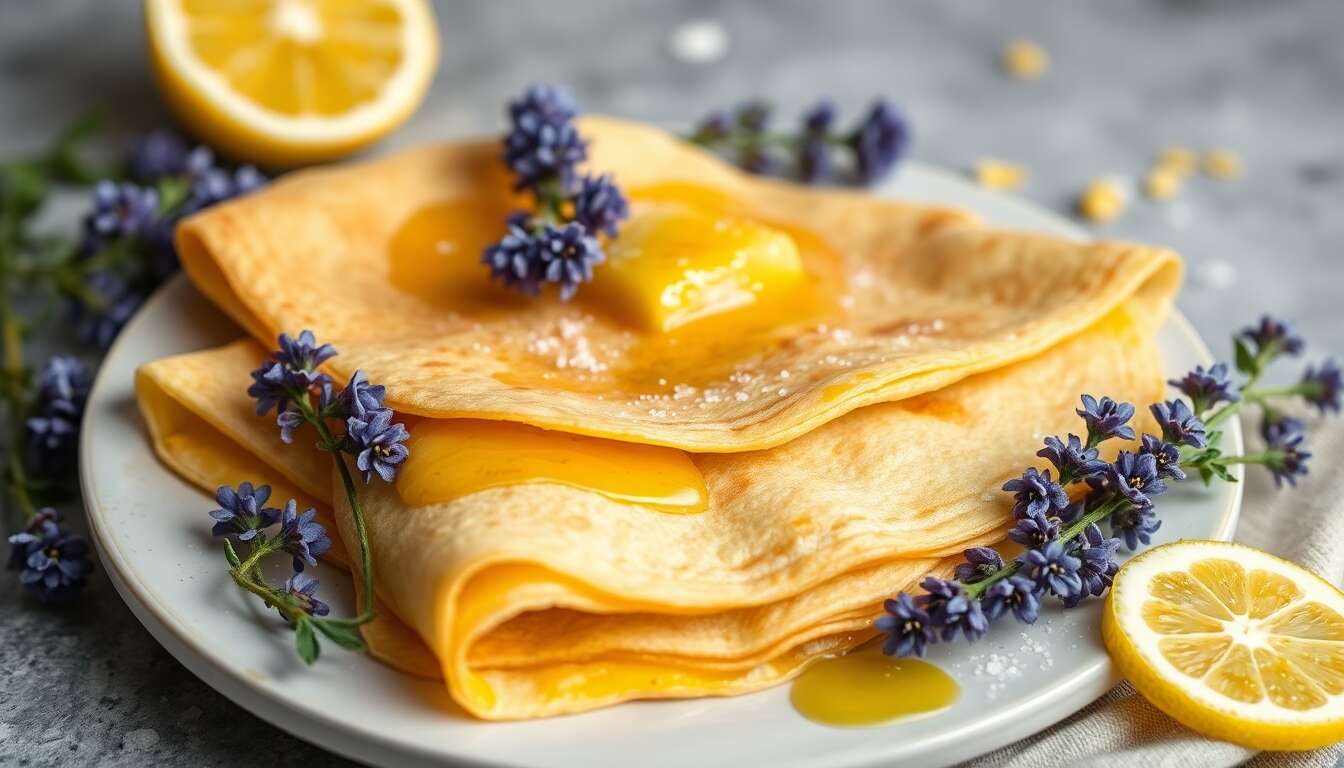 Crêpes au miel de lavande et arôme citron : délicieuse recette