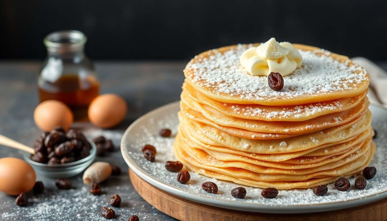 Gâteau de crêpes au rhum et raisins : une alliance gourmande