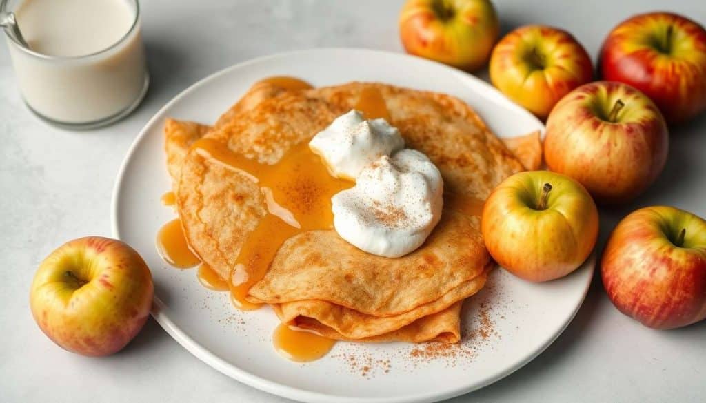 Crêpe aux pommes, miel et fromage blanc : recette gourmande
