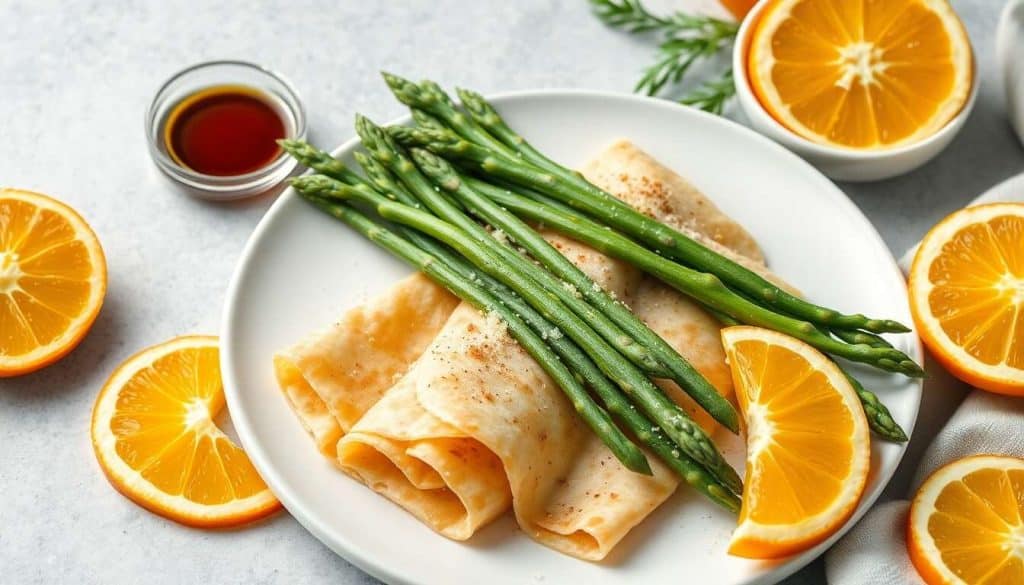Crêpes aux asperges et oranges : une recette gourmande